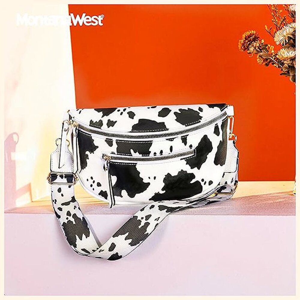 Crossbody Bags Bum Bag for Women Trendy-Cow Black - Picture 2 of 7